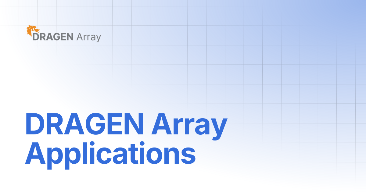 DRAGEN Array Applications | DRAGEN Array v1.2 | DRAGEN Array