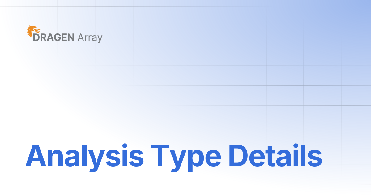 Analysis Type Details | DRAGEN Array